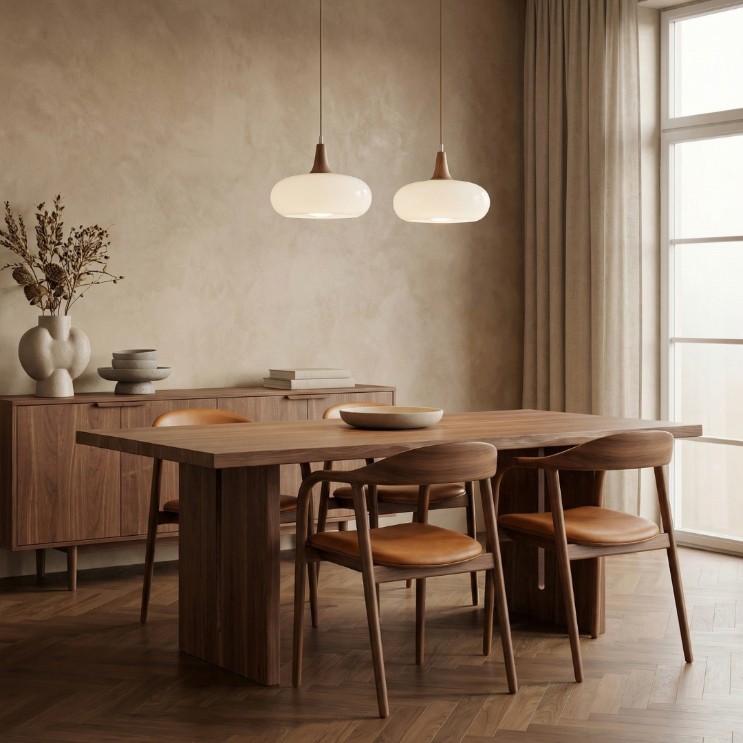 Aurora Japandi Wood Pendant Light