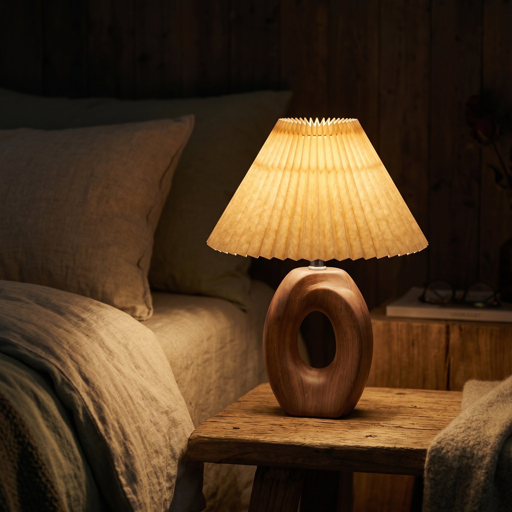 Halo Solace Sculpted Wood Table Lamp
