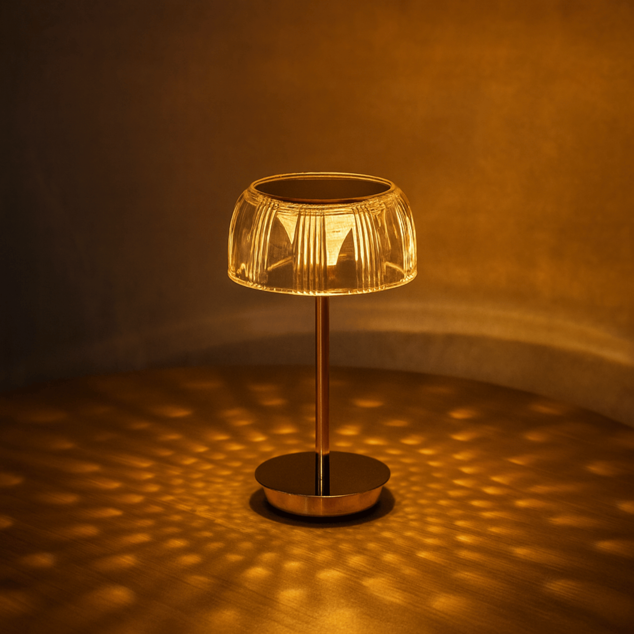 Halo Fluted Glass Cordless Table Lamp