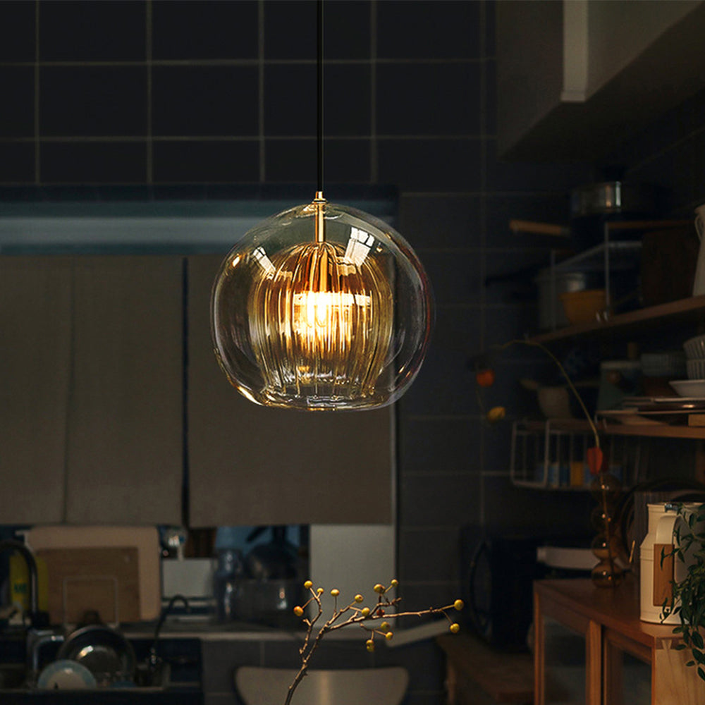 Aurora Glass Globe Pendant Light