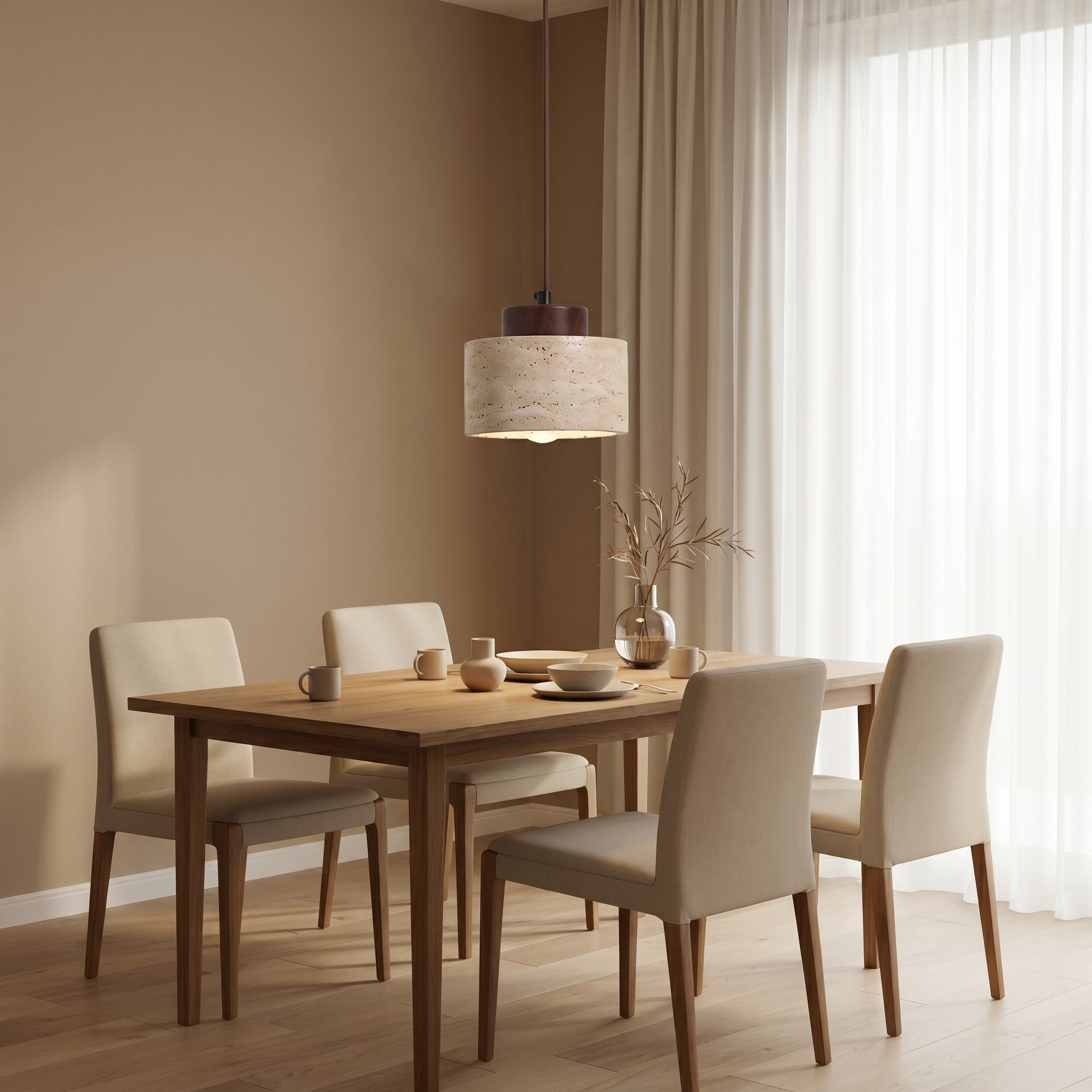 Aurora Travertine Stone Pendant Light