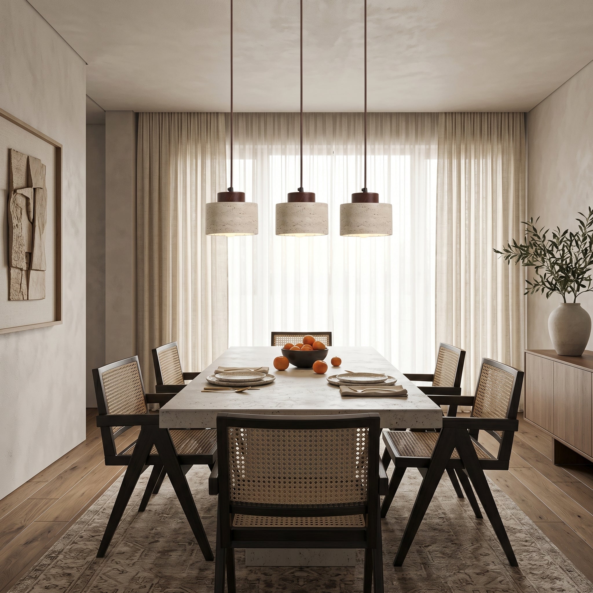 Aurora Travertine Stone Pendant Light