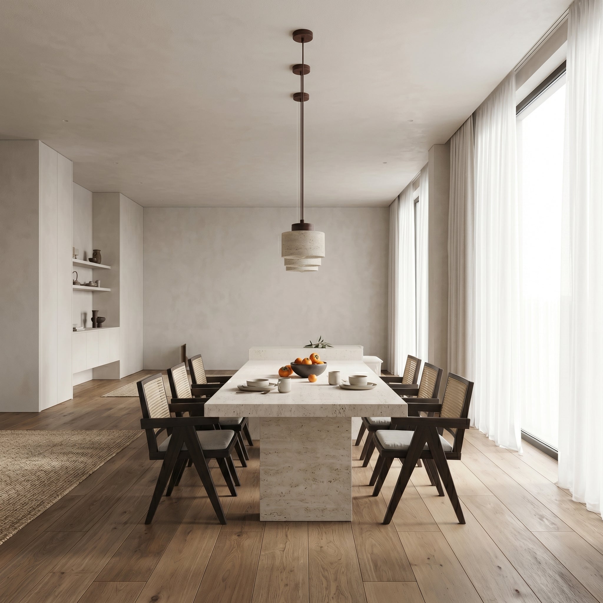 Aurora Travertine Stone Pendant Light