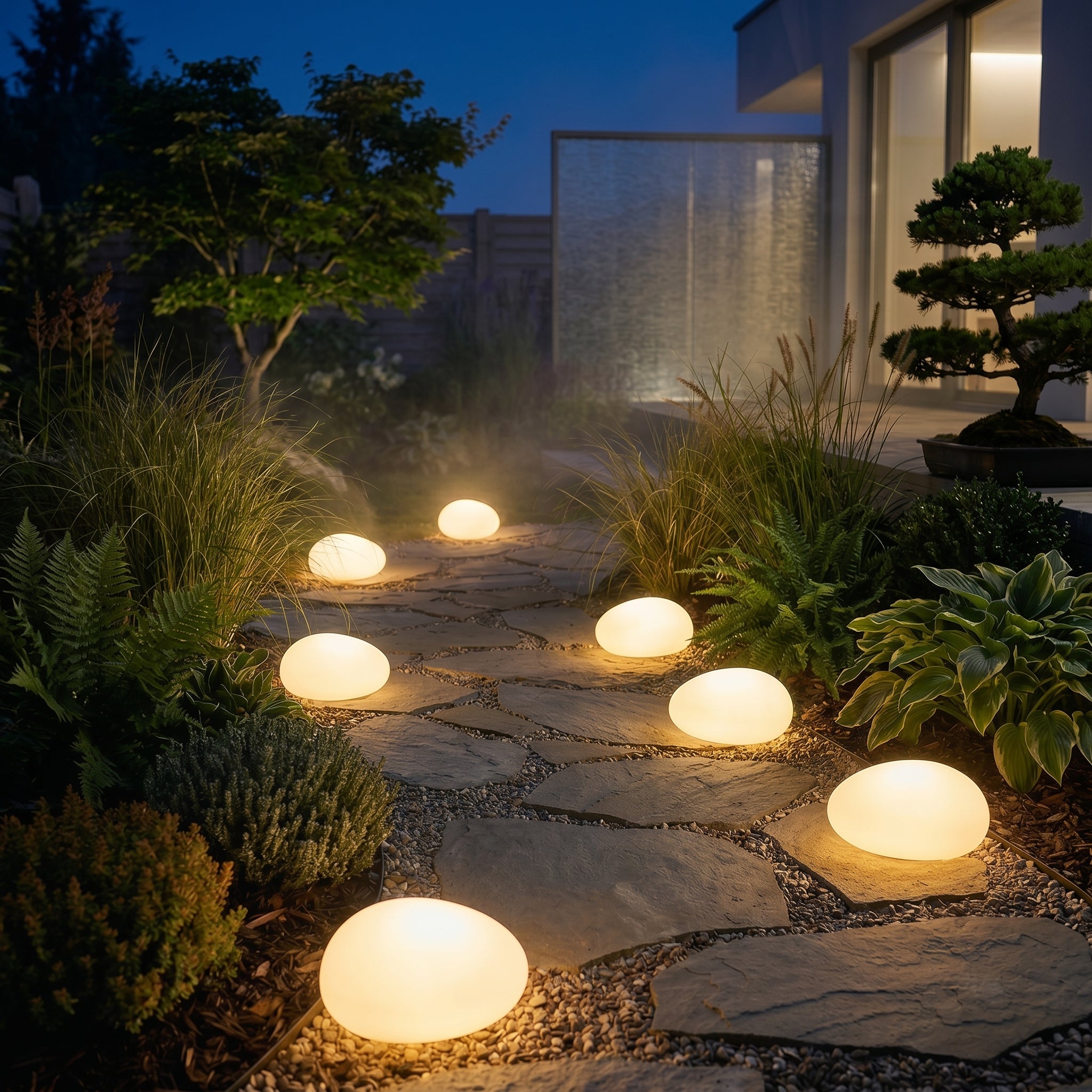 Atlas Pebble Solar Landscape Light