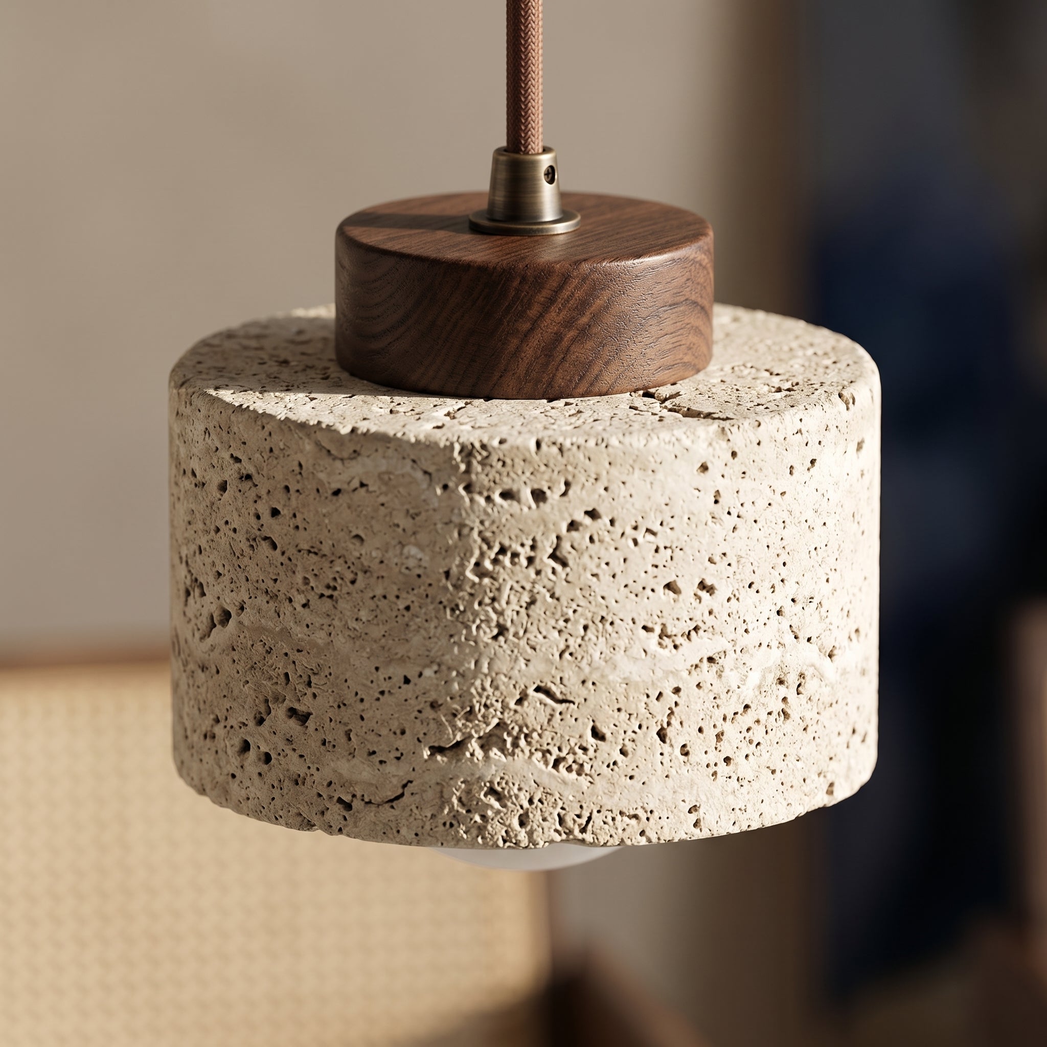 Aurora Travertine Stone Pendant Light