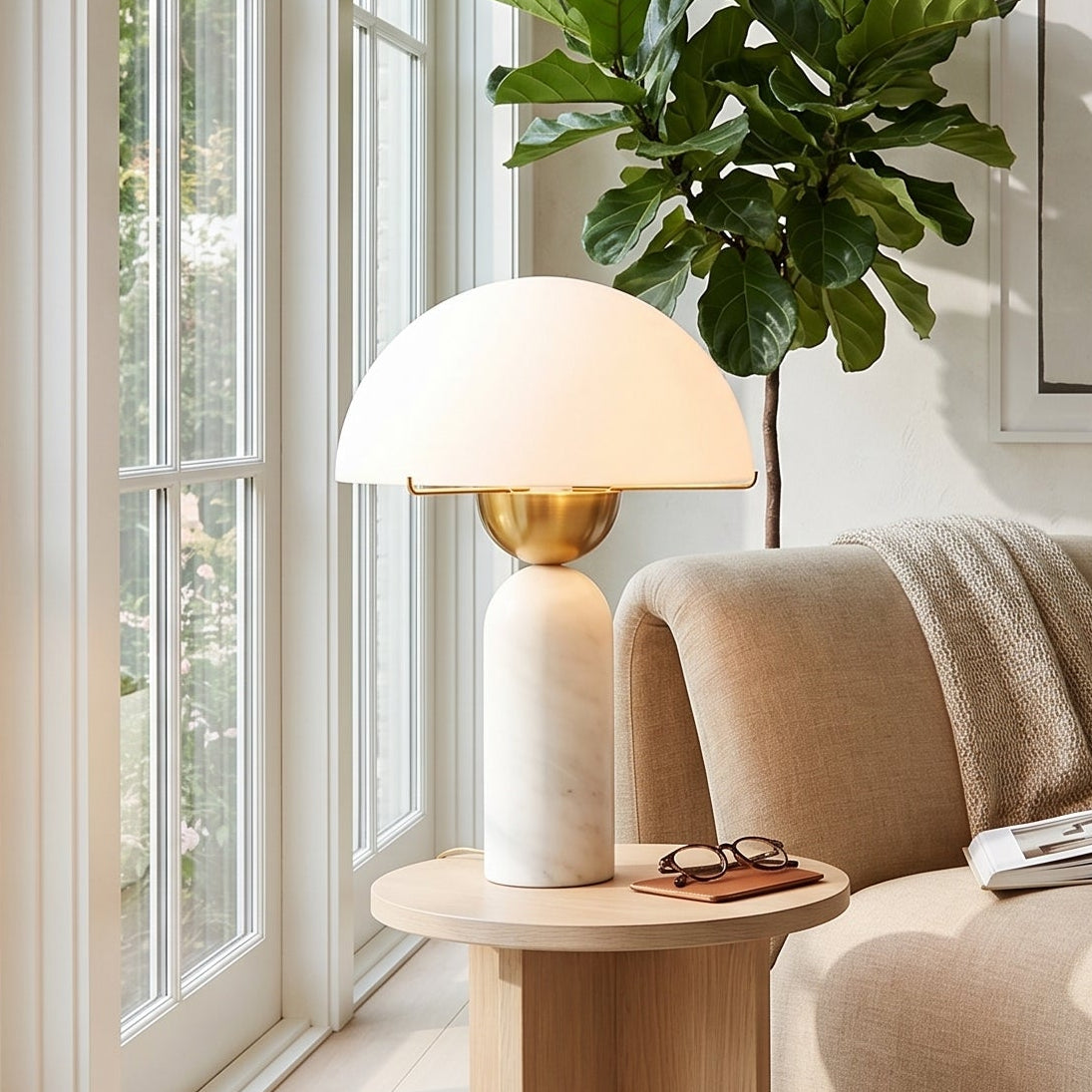 Halo Stone Globe Table Lamp