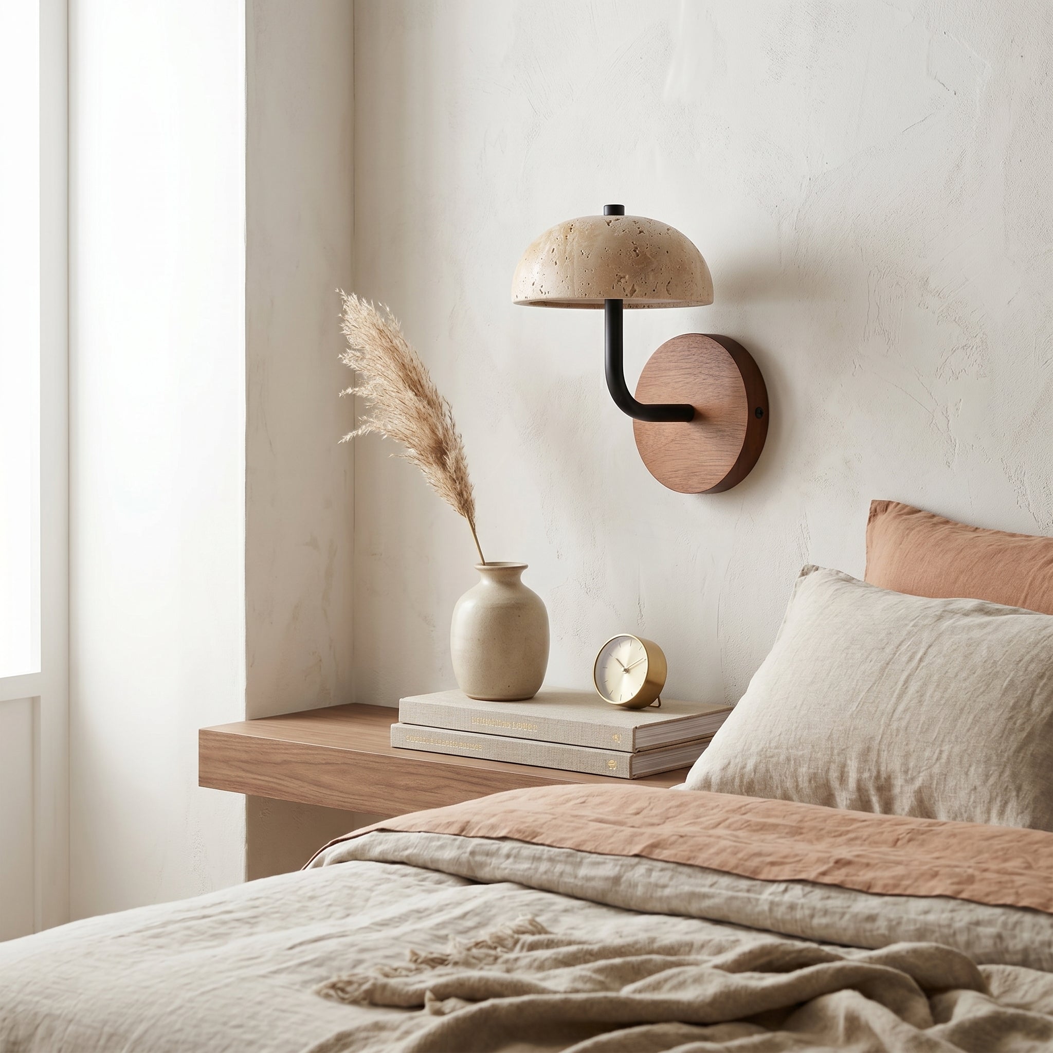 Wren Carved Stone Wall Light