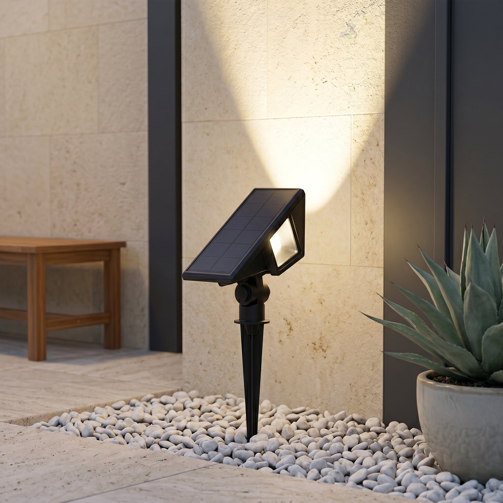 Atlas Solar Zoom Outdoor Spotlight