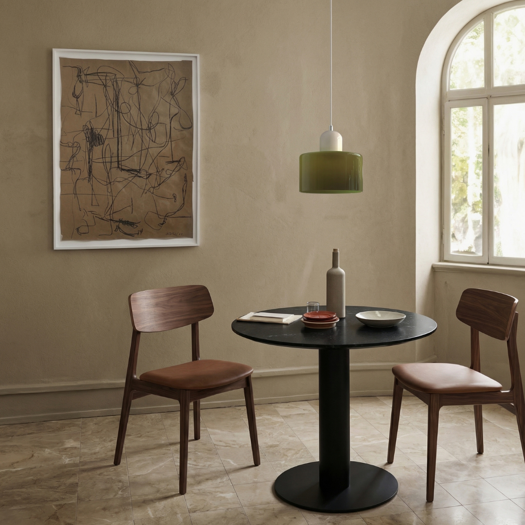 Aurora Bauhaus Round Glass Pendant Light