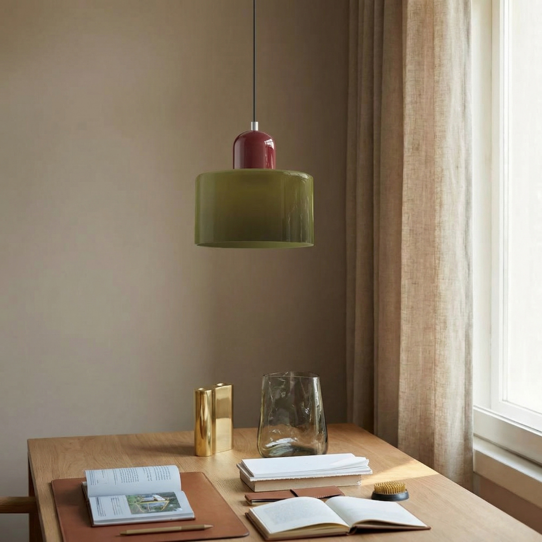 Aurora Bauhaus Round Glass Pendant Light