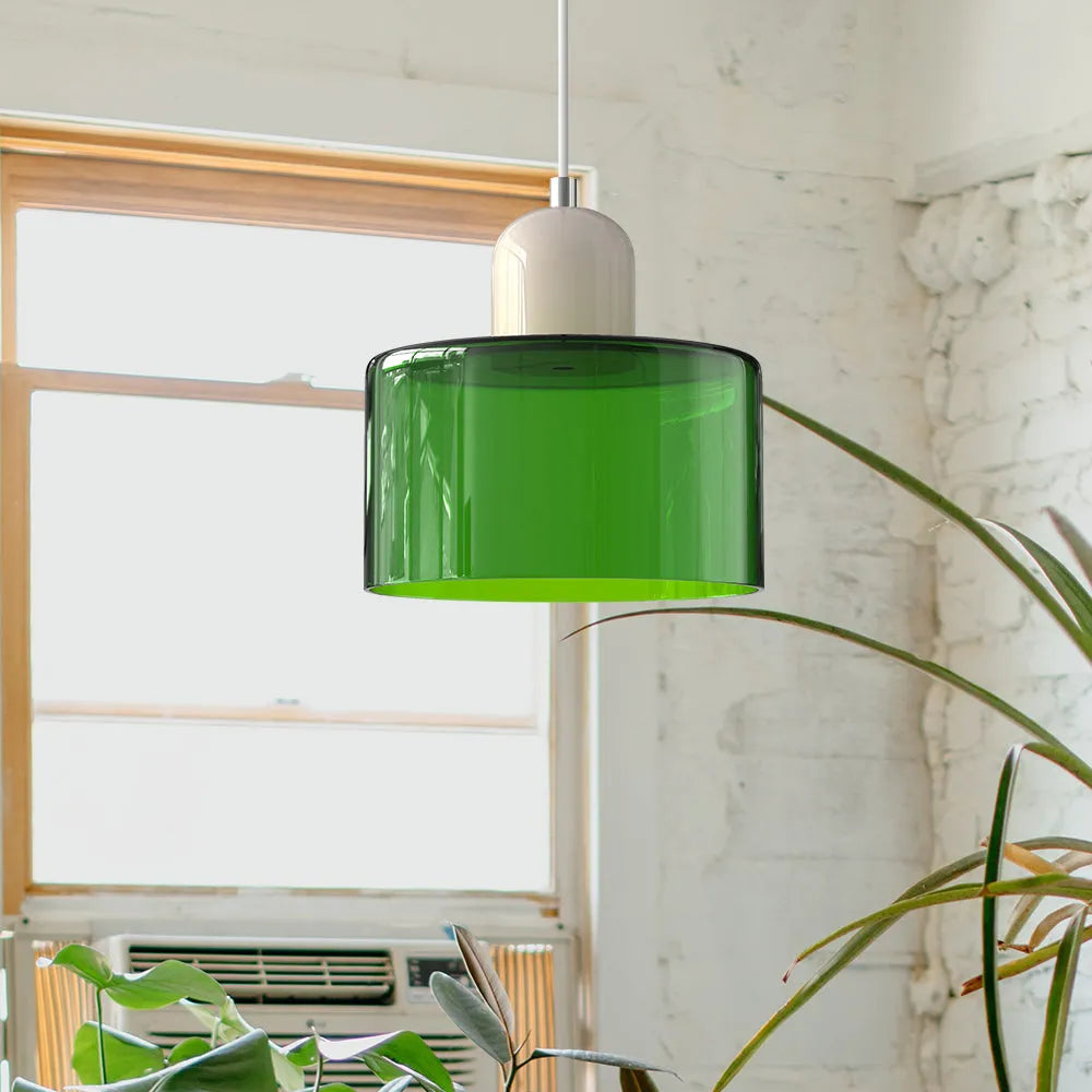 Aurora Bauhaus Round Glass Pendant Light