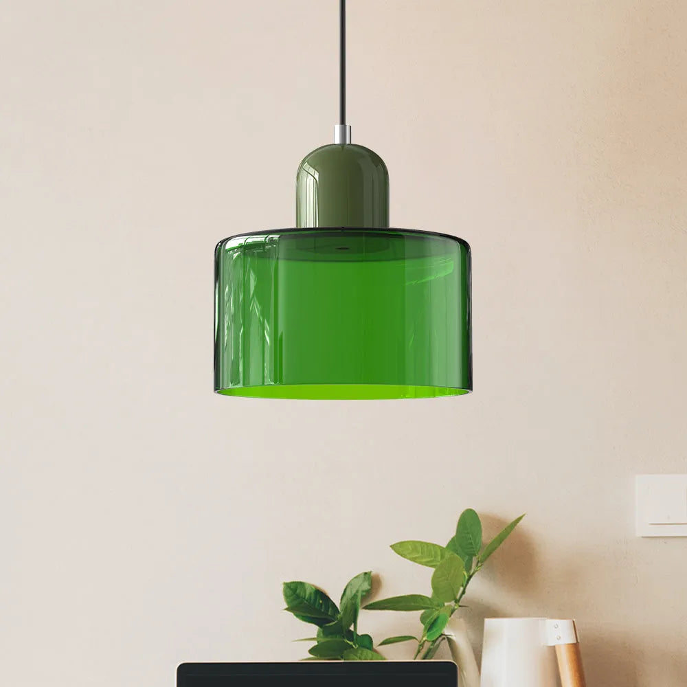 Aurora Bauhaus Round Glass Pendant Light
