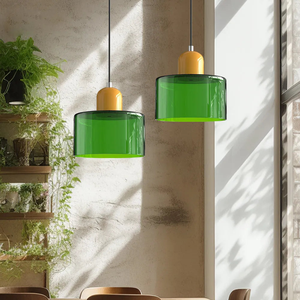 Aurora Bauhaus Round Glass Pendant Light