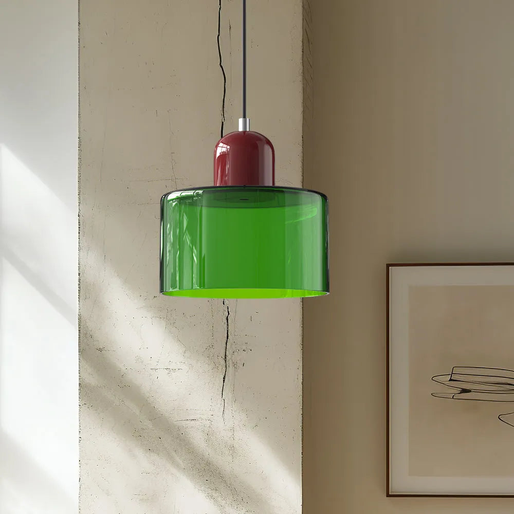 Aurora Bauhaus Round Glass Pendant Light