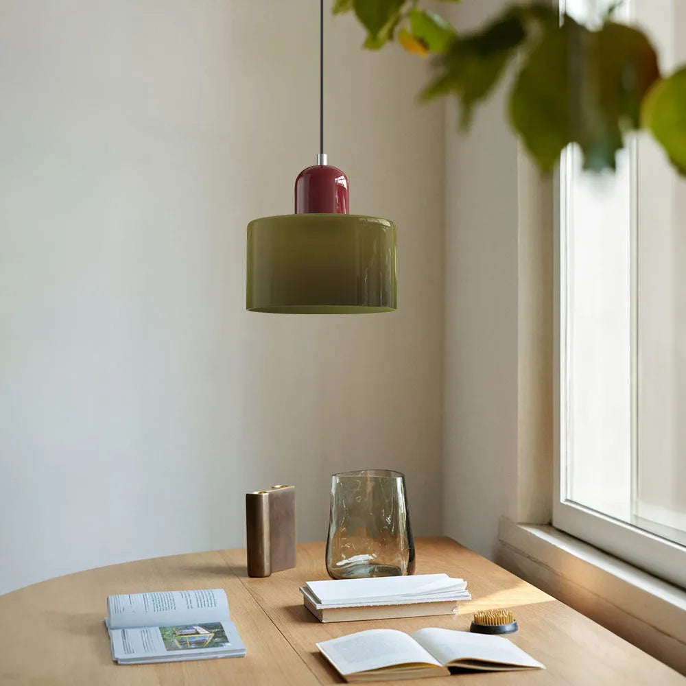 Aurora Bauhaus Round Glass Pendant Light