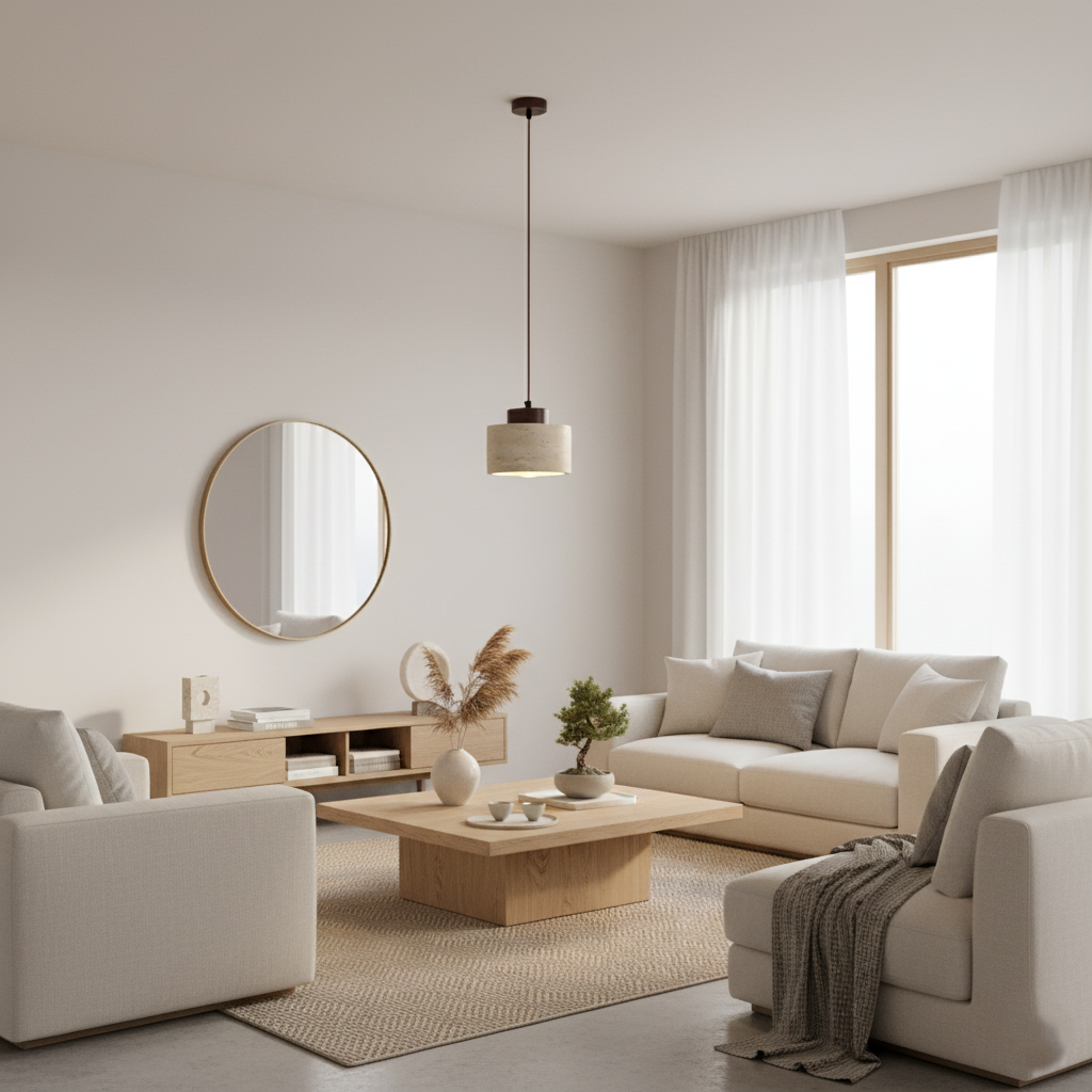 Aurora Travertine Stone Pendant Light