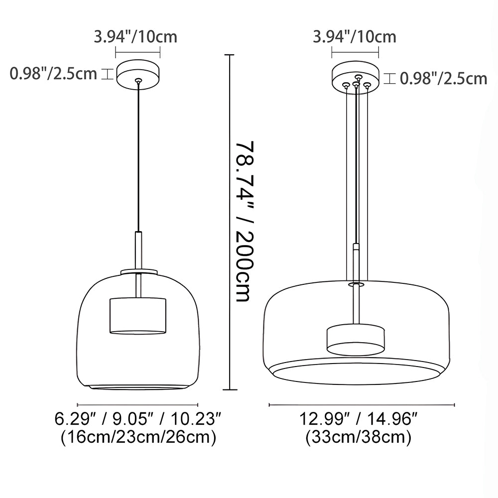 Aurora Smoked Glass Kitchen Pendant Light