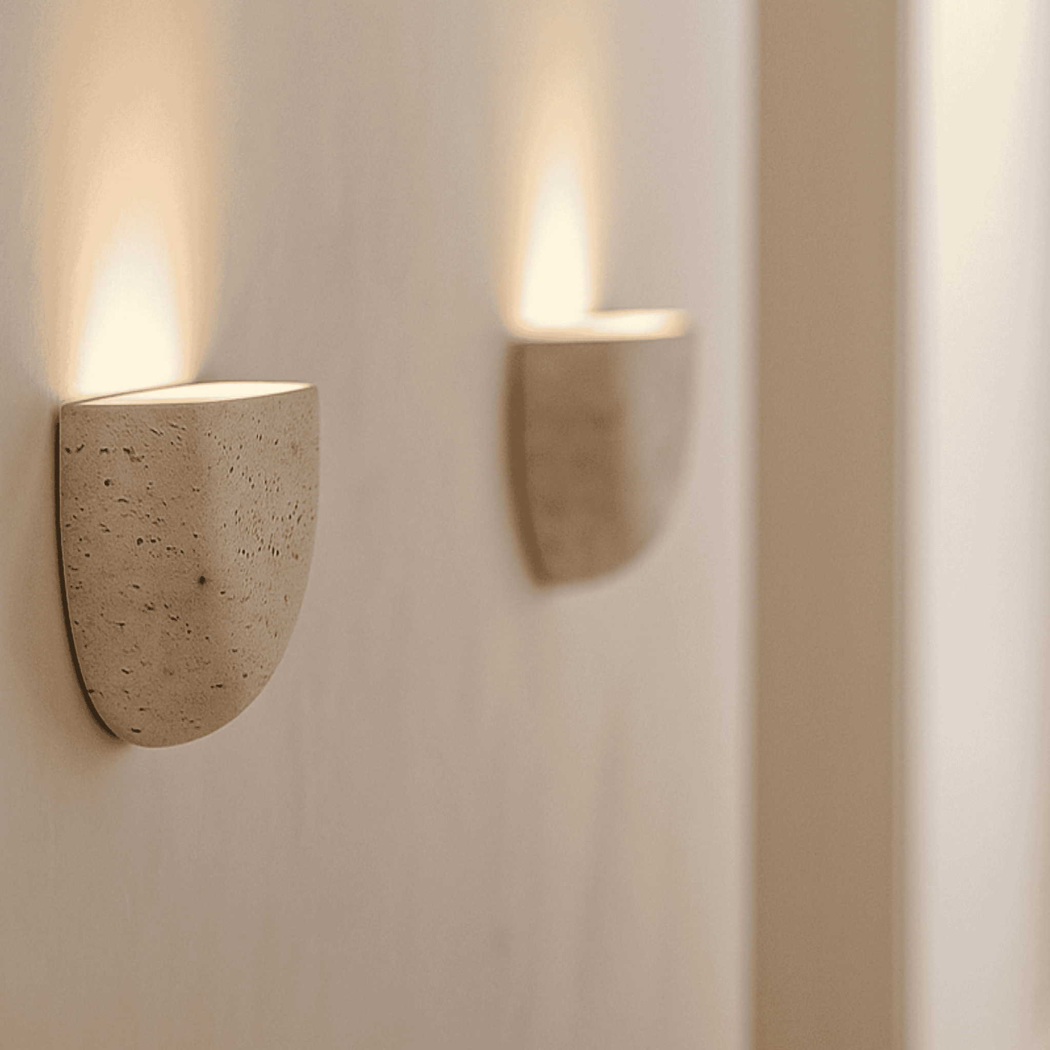 Wren Half Bowl Plaster Wall Sconce