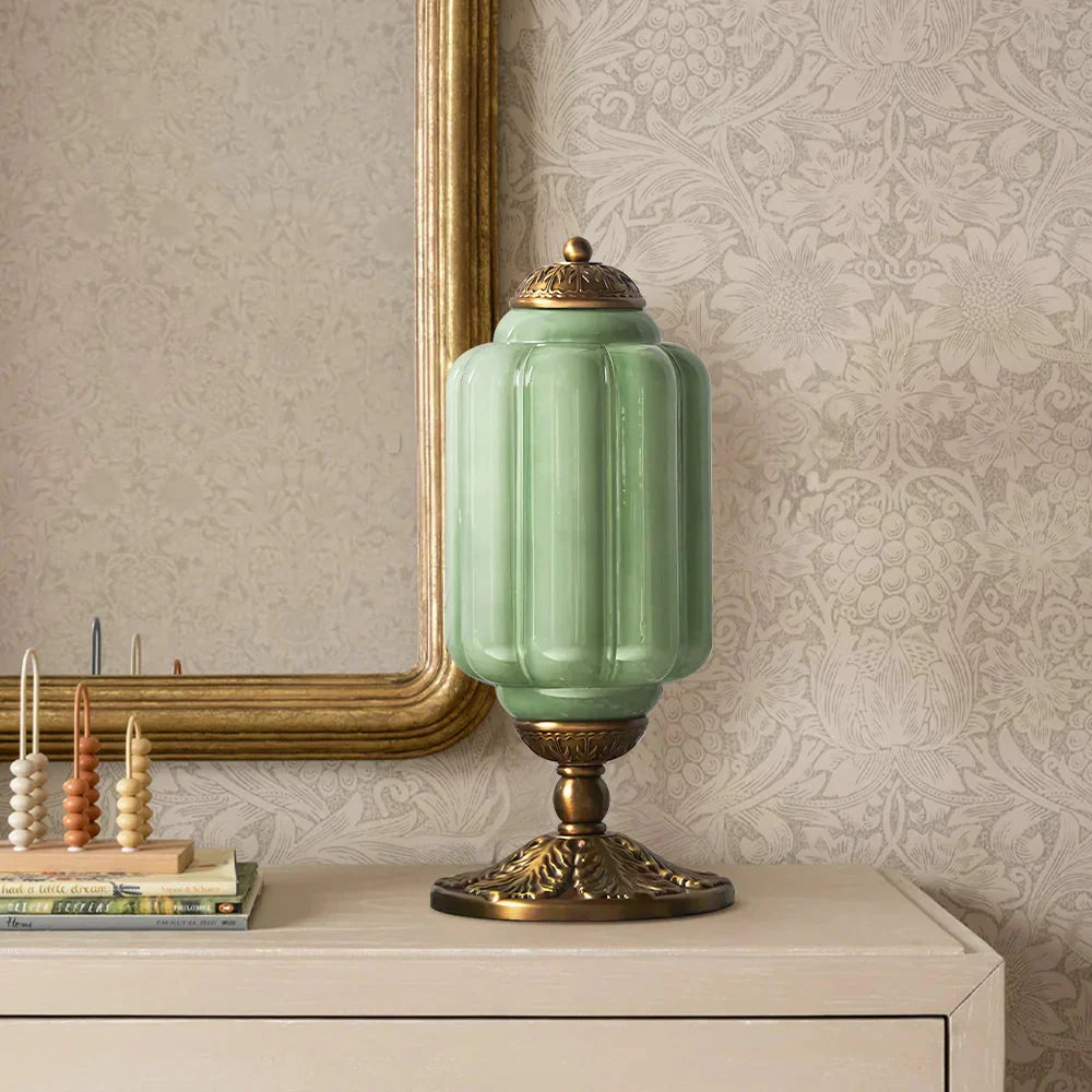 Halo Cream Glass Table Lamp