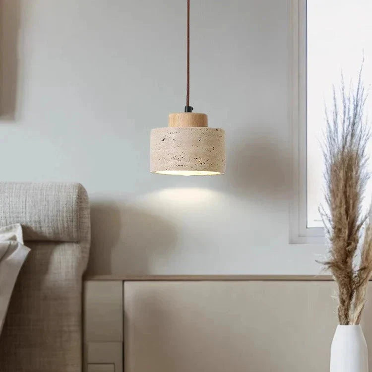Aurora Travertine Stone Pendant Light