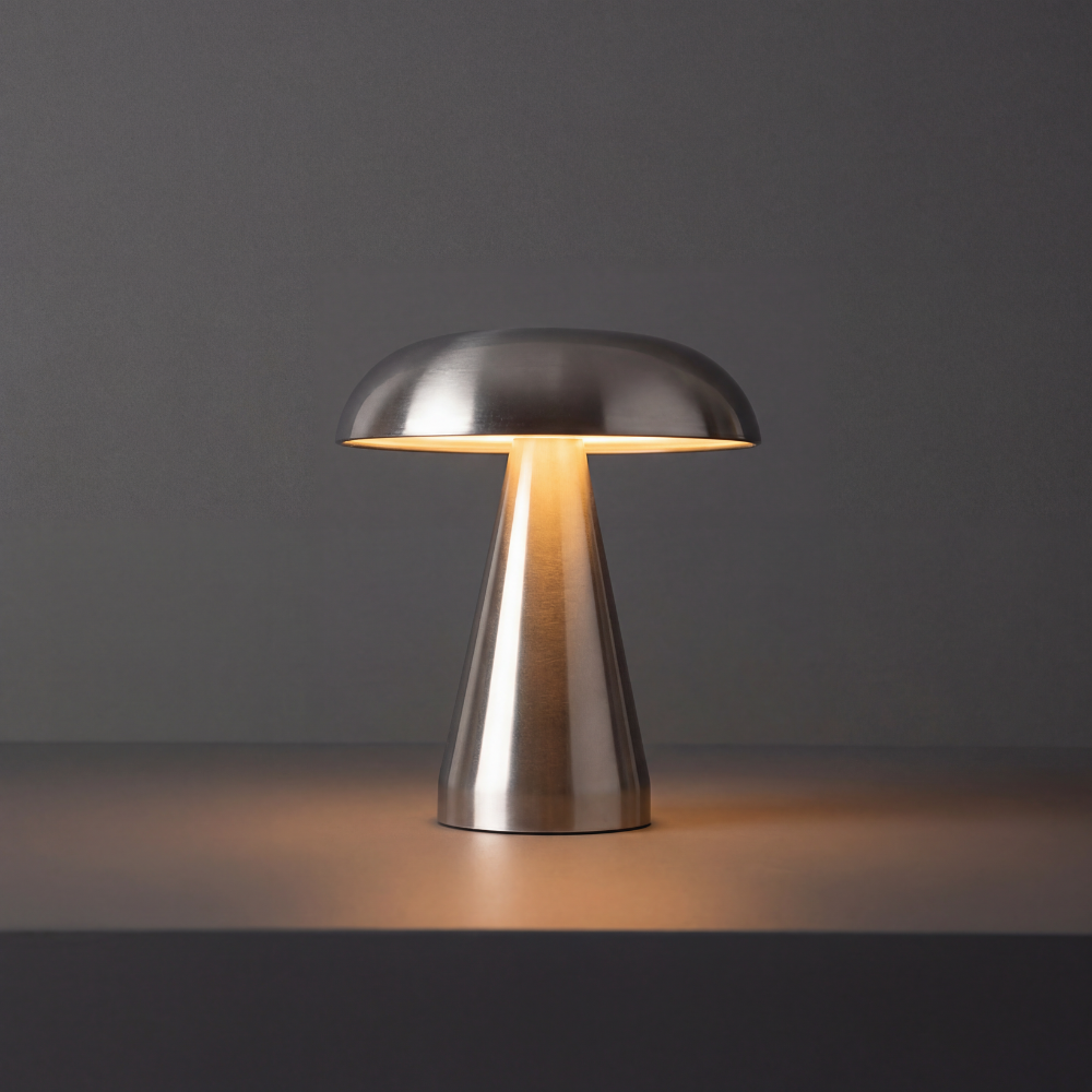 Modern Metallic LED Desk Lamp - Cordless and Dimmable Finish