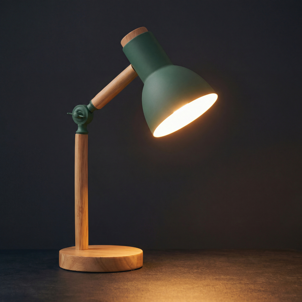 Nordic Adjustable Wood Desk Lamp - Matte Finish