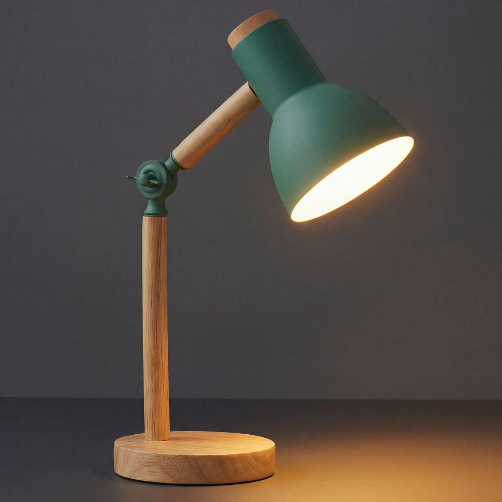 Nordic Adjustable Wood Desk Lamp - Matte Finish