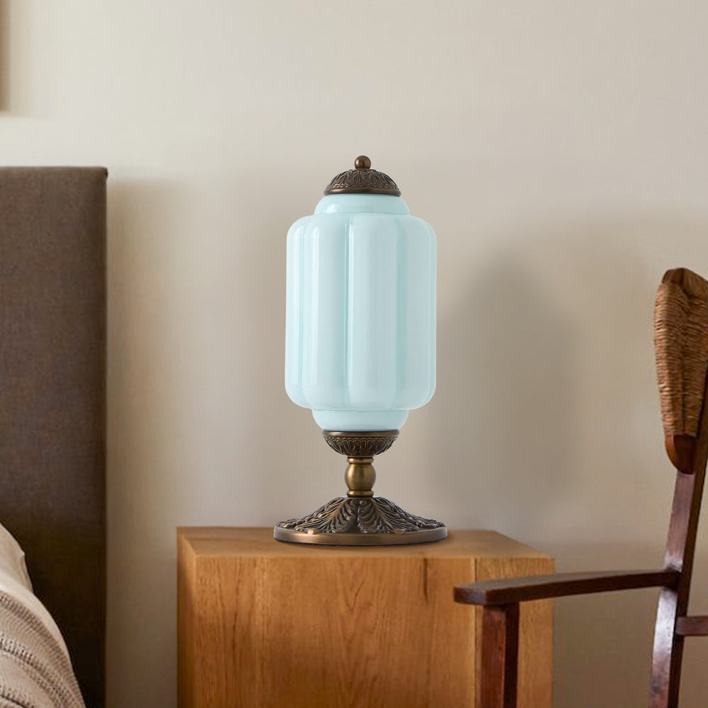 Halo Cream Glass Table Lamp