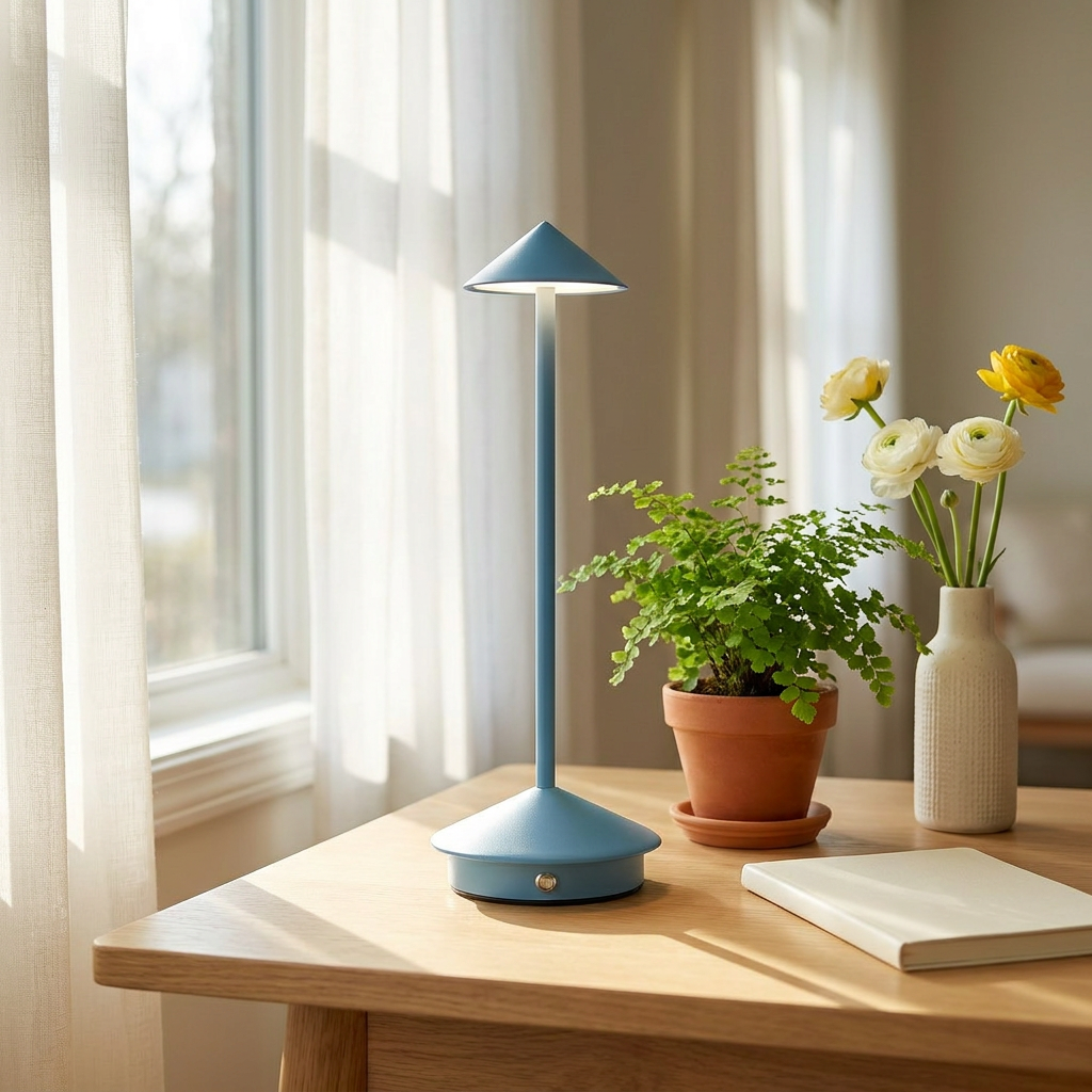 Halo Cordless Rechargeable Table Lamp in Blue