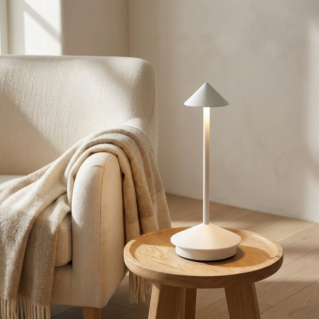 Halo Cordless Rechargeable Table Lamp in White
