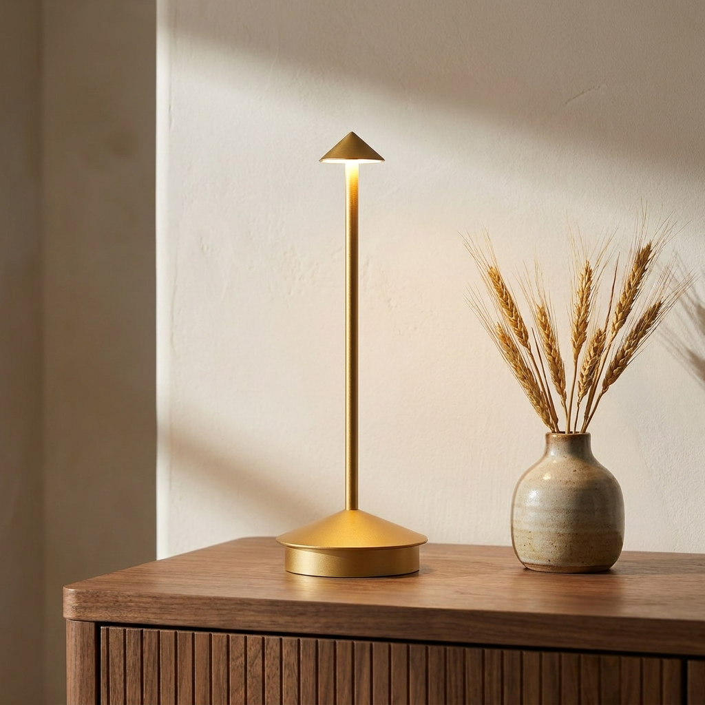 Halo Cordless Rechargeable Table Lamp in Gold