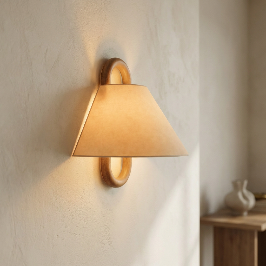 Wren Wood Pleated Fabric Wall Sconce evening glow