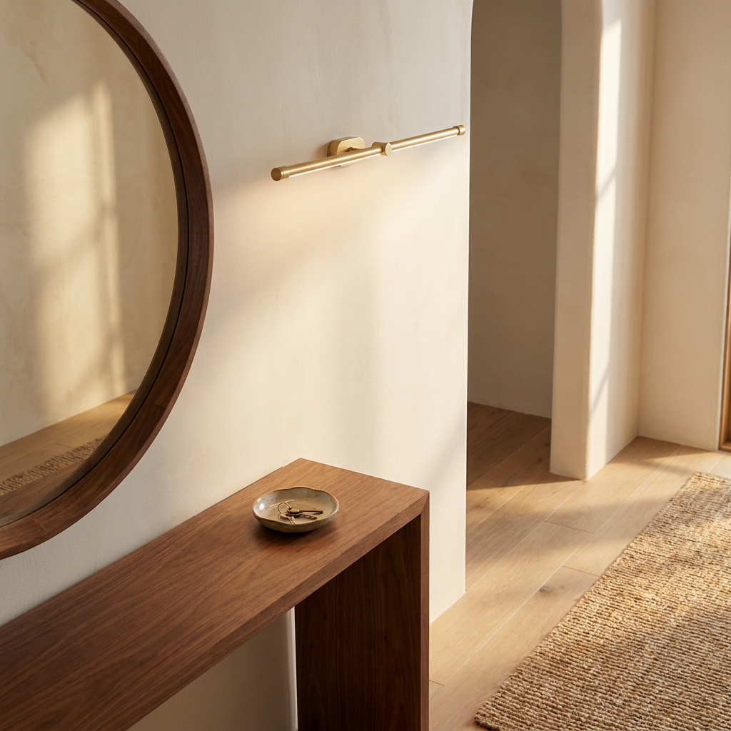Wren Linear Rechargeable Wall Sconce in entryway