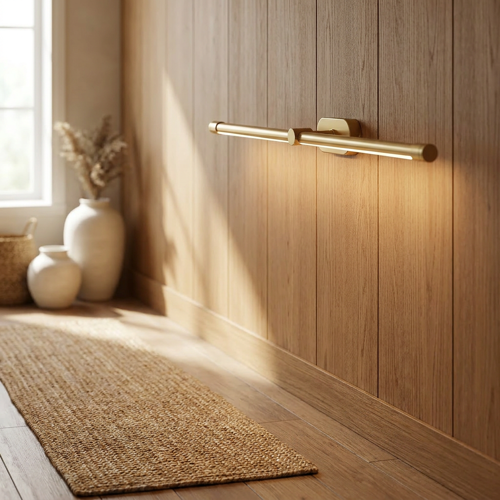 Wren Linear Rechargeable Wall Sconce in foyer