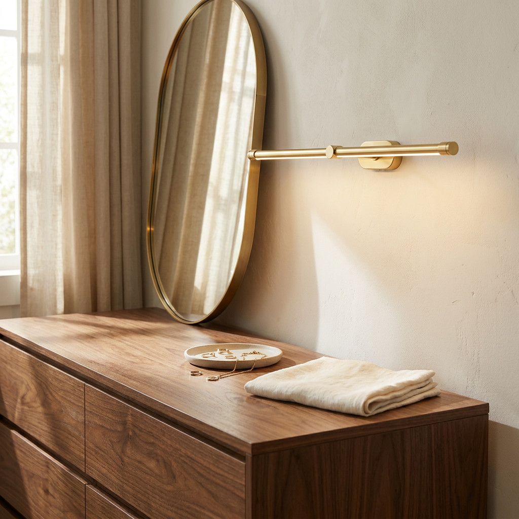 Wren Linear Rechargeable Wall Sconce bedroom dresser
