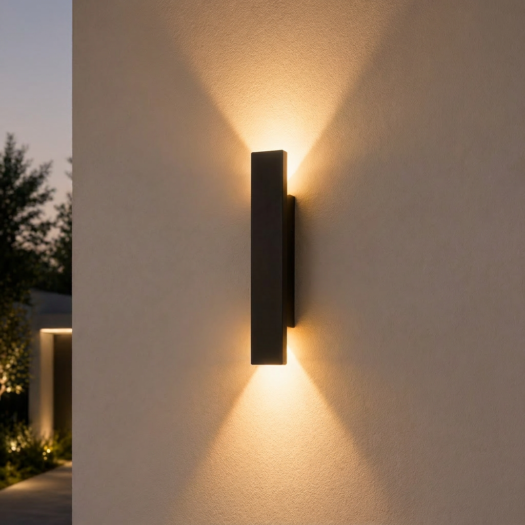 Atlas Nordic Up Down Outdoor Wall Sconce evening twilight glow