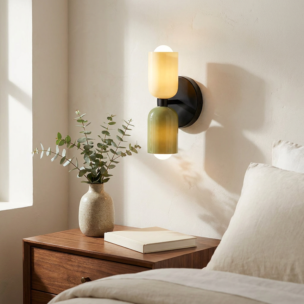 Wren Vintage Glass Double Wall Sconce bedside