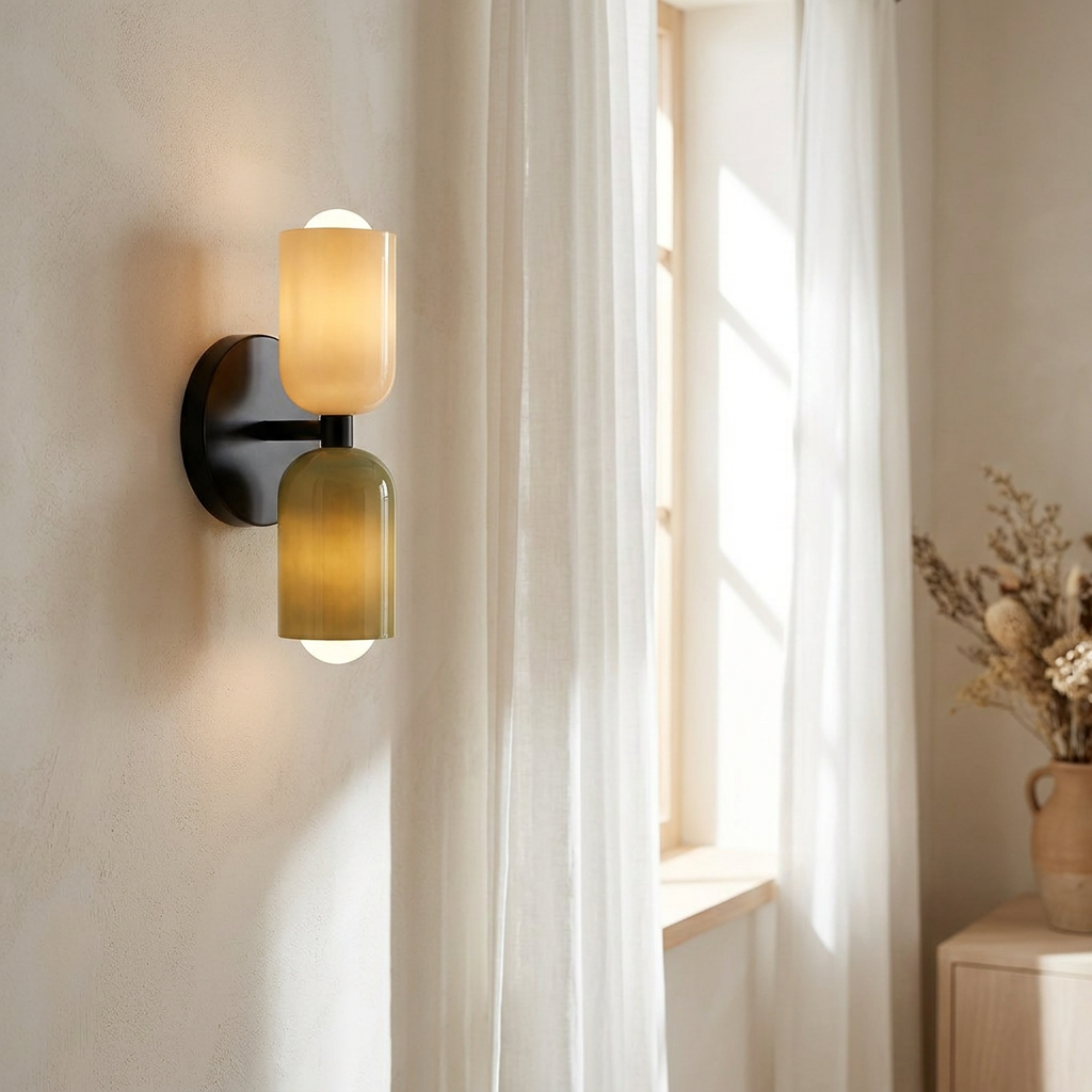 Wren Vintage Glass Double Wall Sconce bright wall window
