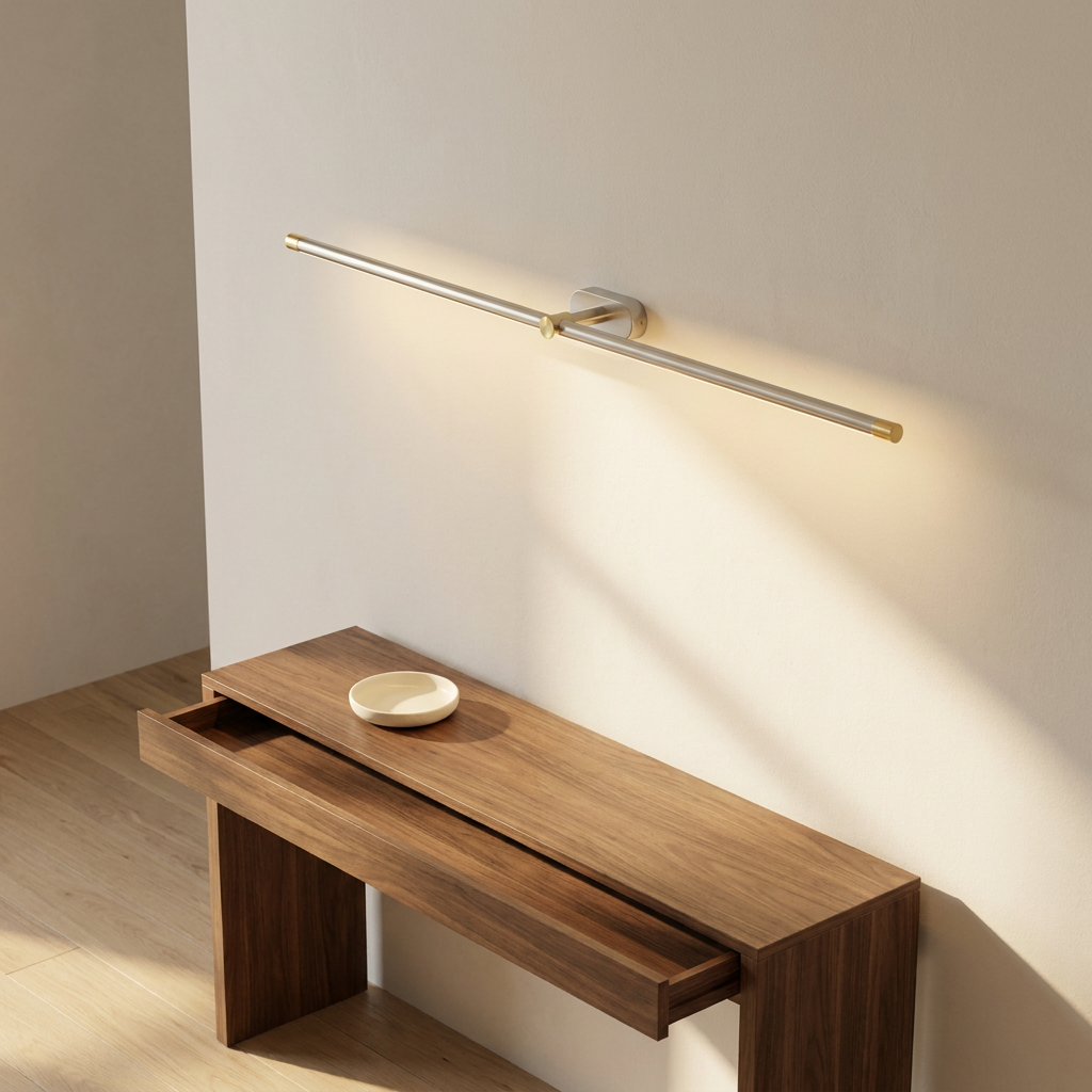 Wren Linear Pull Recessed Wall Sconce in Nickel and Gold