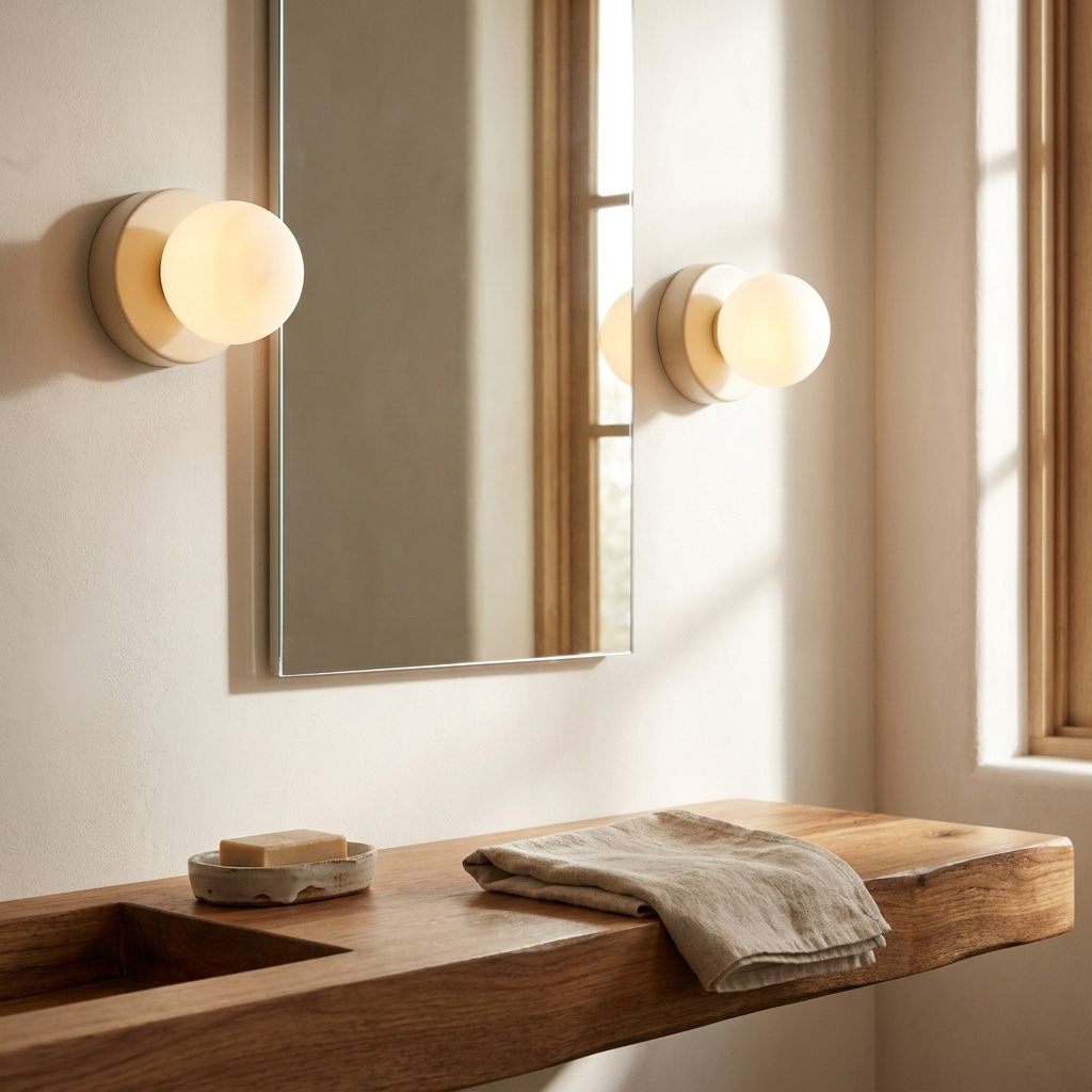 Wren Iron Glass Globe Wall Sconce bathroom vanity pair
