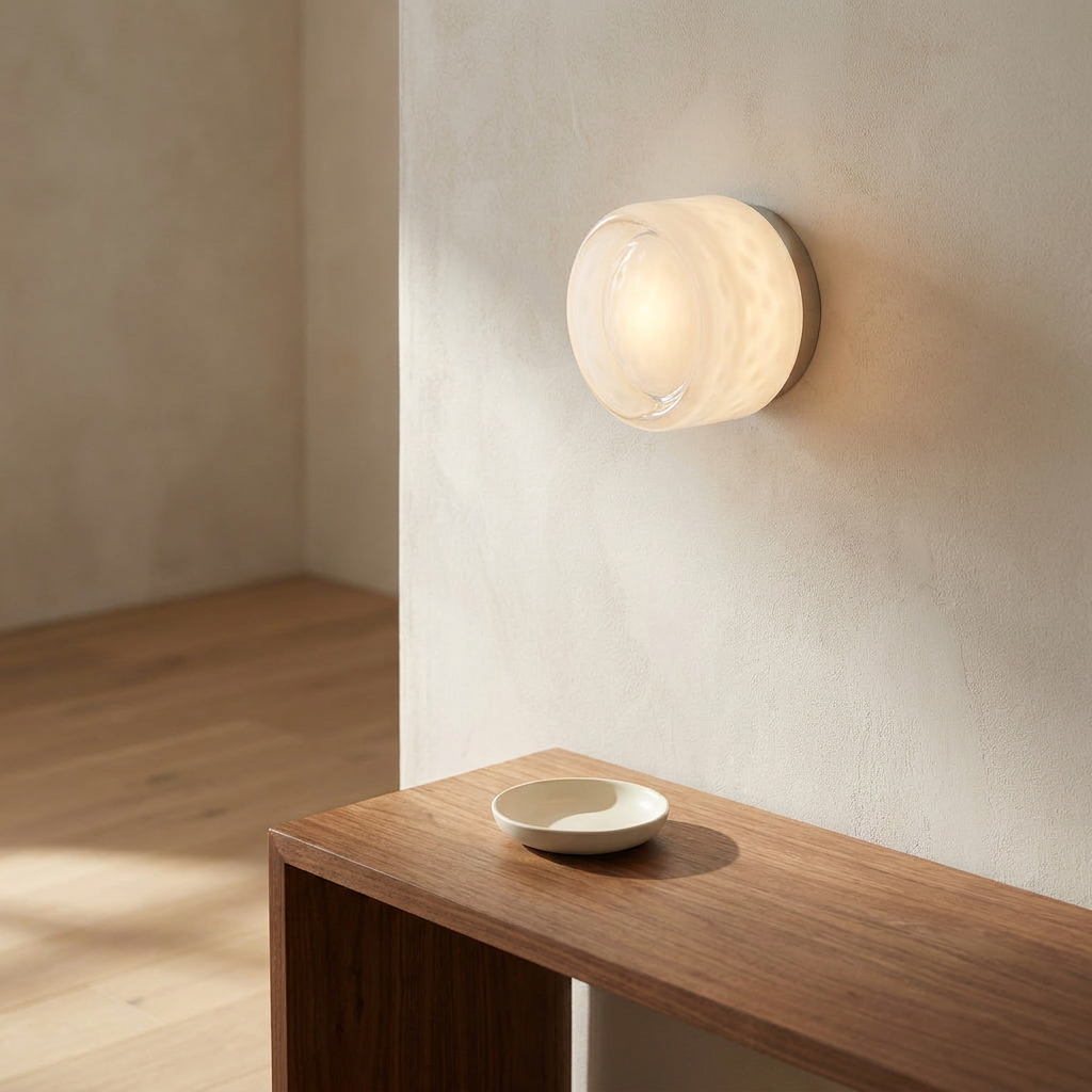 Wren Dimple Glass Wall Sconce in White