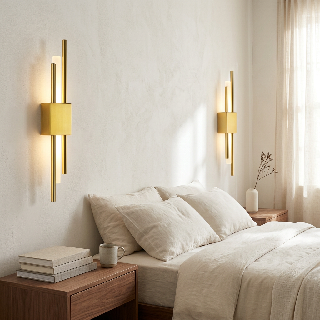 Wren Adjustable Dual Tube gold paired set, bedroom
