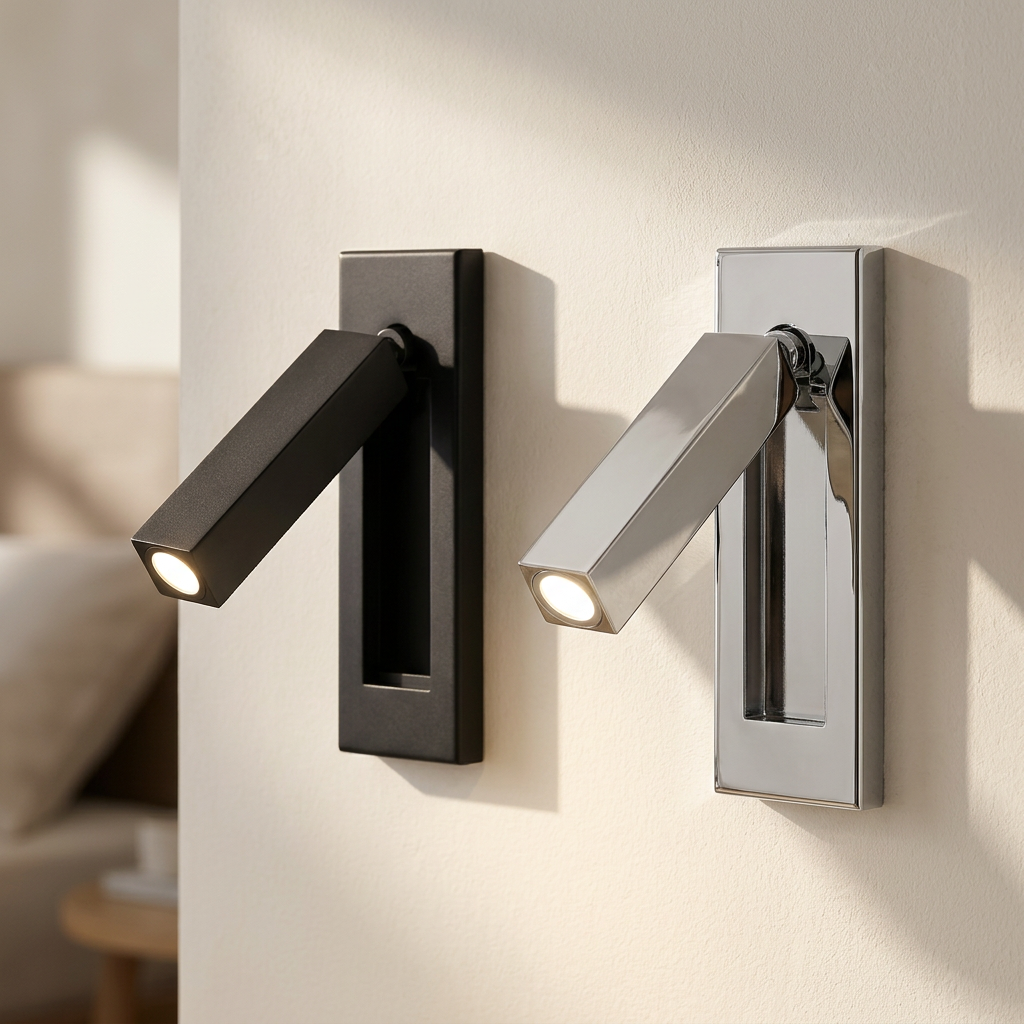 Wren Pull Out Bedside matte black and chrome colorway pair