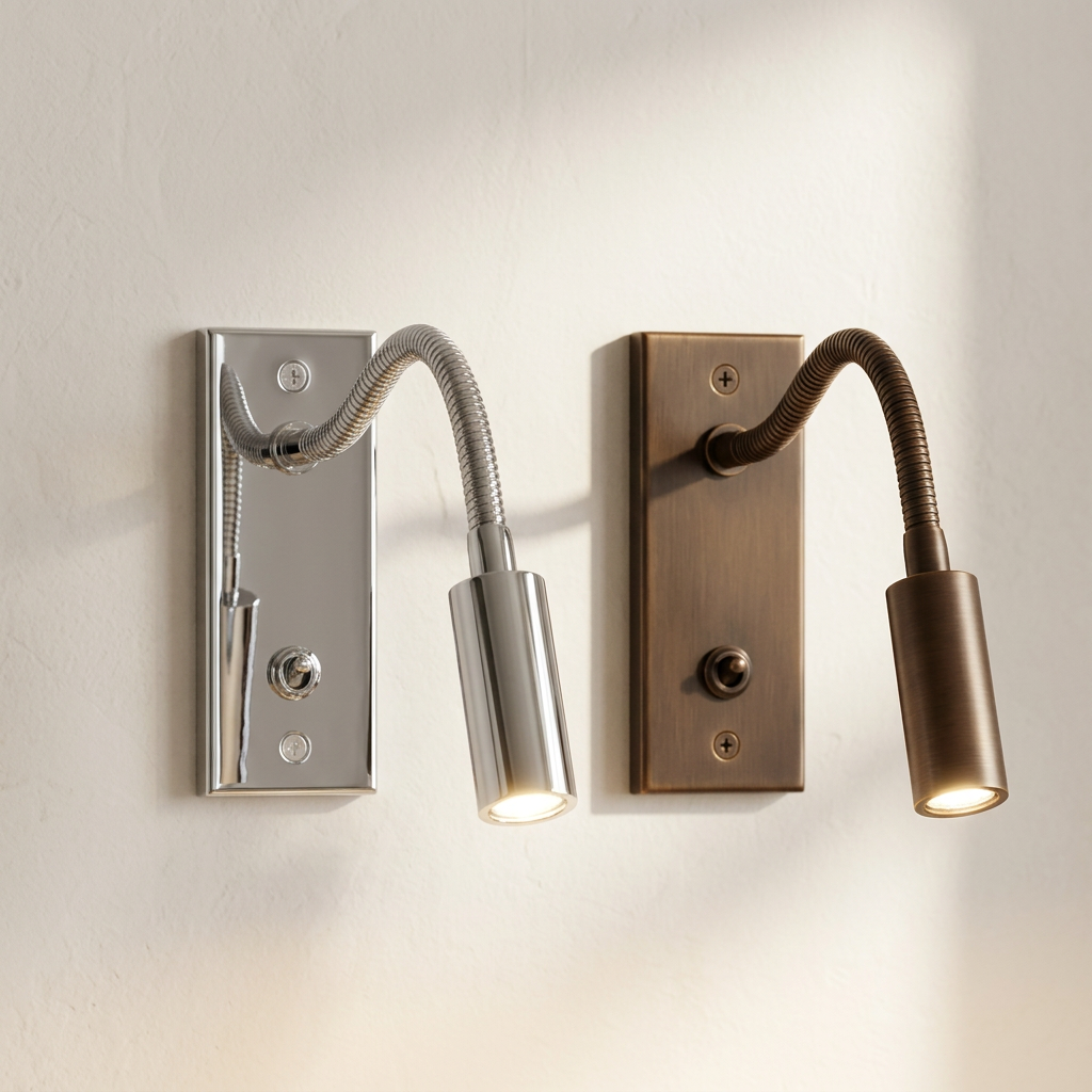 Wren Reading Spotlight chrome and bronze colorway pair