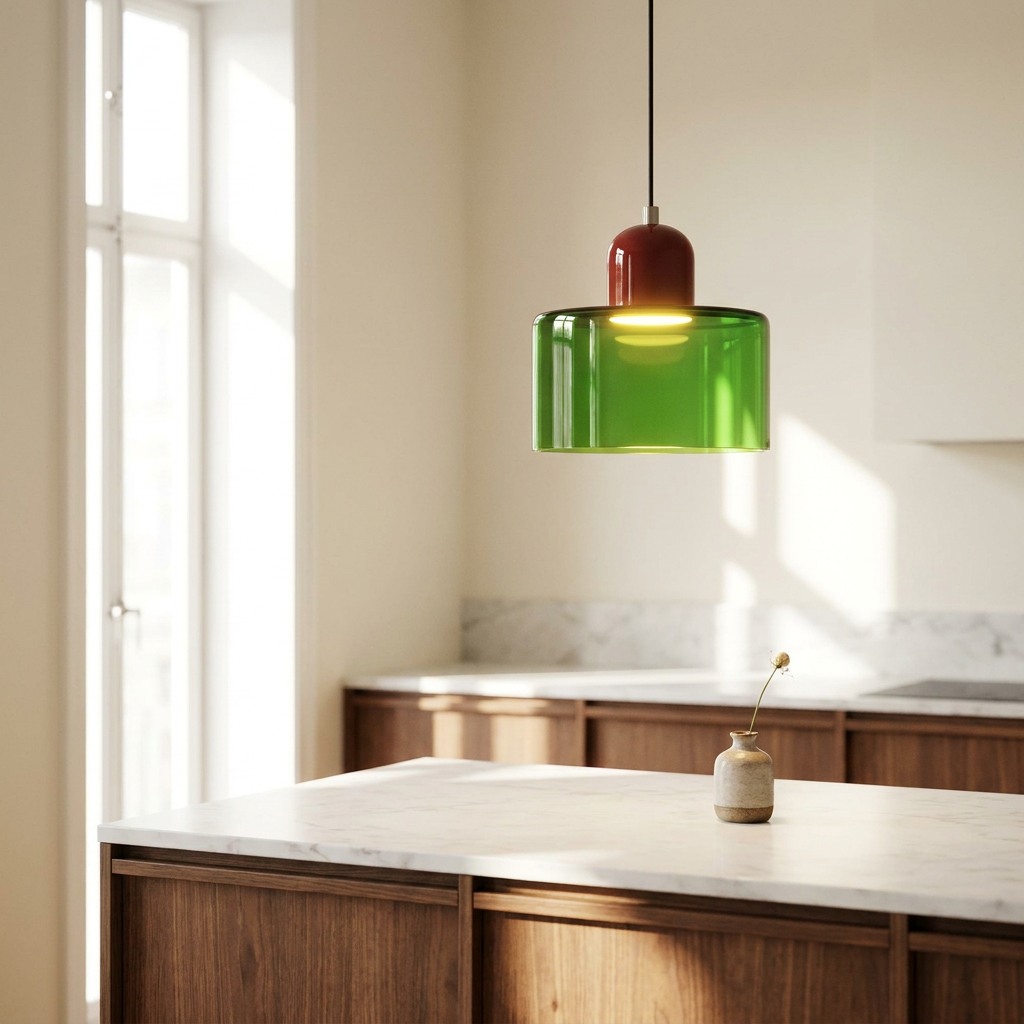 Aurora Bauhaus Round pendant in green colorway