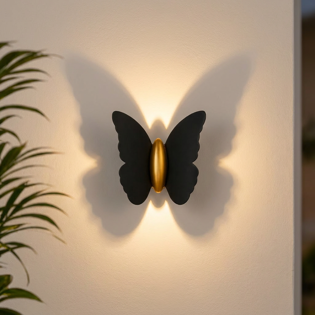 Atlas Silhouette Outdoor Wall Sconce - soft evening shadow play