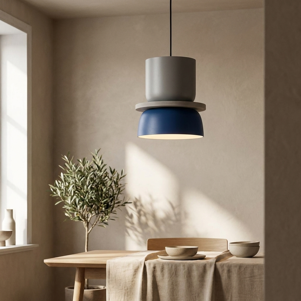Grey & Blue | Aurora Macaron Disc Pendant Light