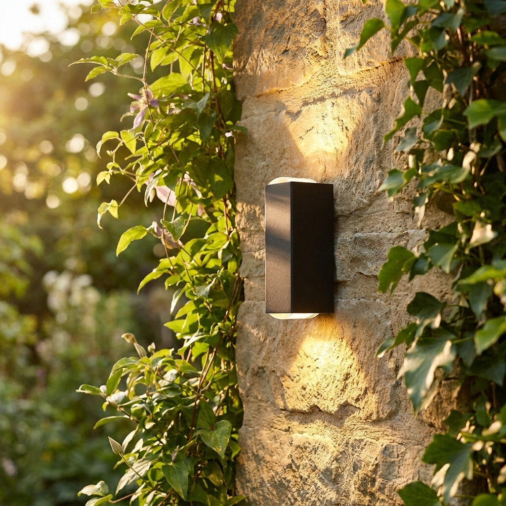 Atlas Rectangle Outdoor Wall Light | lifestyle