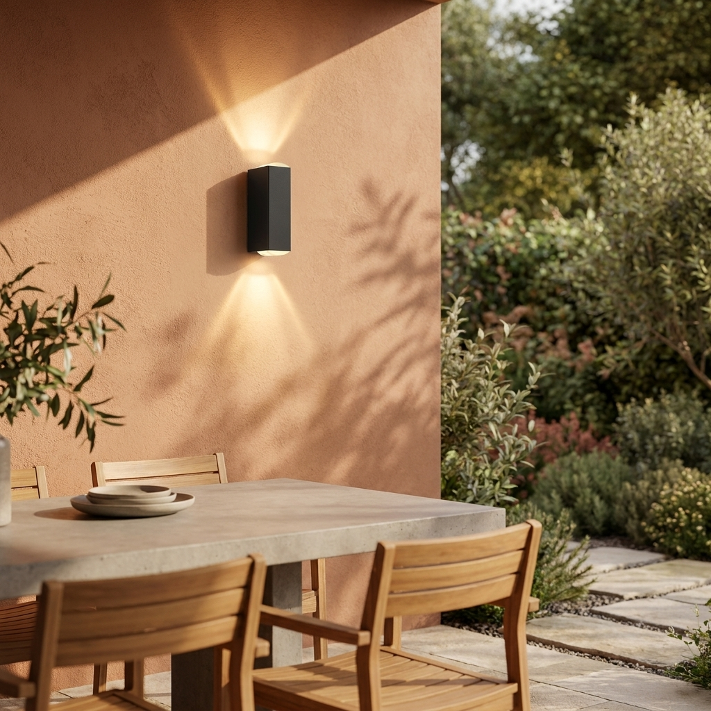 Atlas Rectangle Outdoor Wall Light | lifestyle