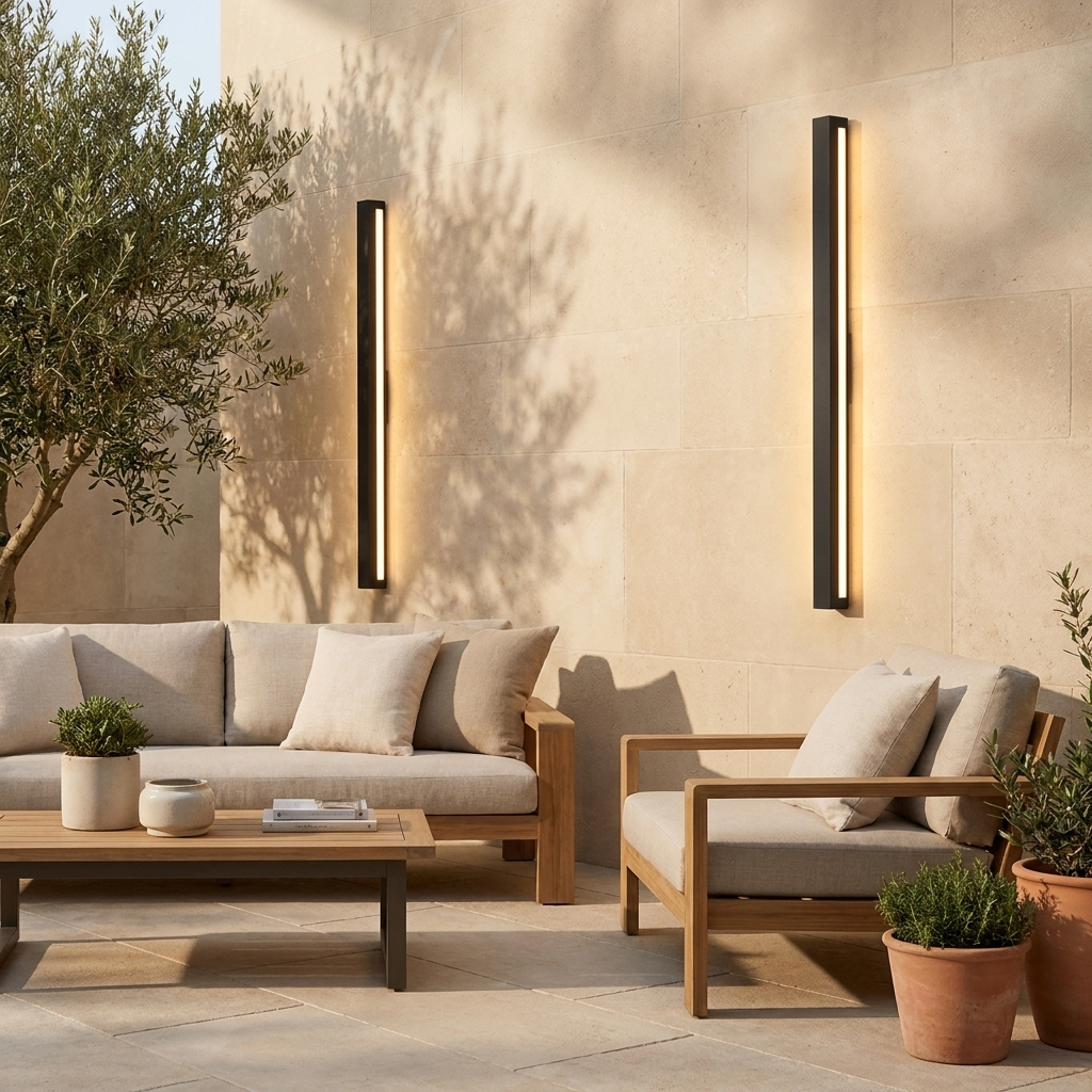 Atlas Slim Linear Outdoor Wall Light | lifestyle
